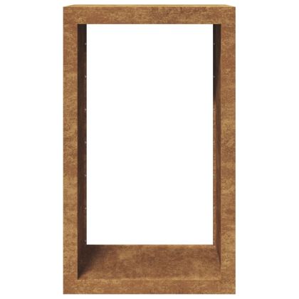 Стойка за дърва за огрев 60x40x100 см Патинираща стомана