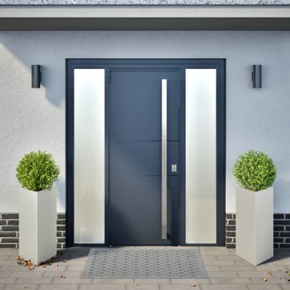 Градински кашпи, 2бр, триъгълна, 40x40x75см, неръждаема стомана