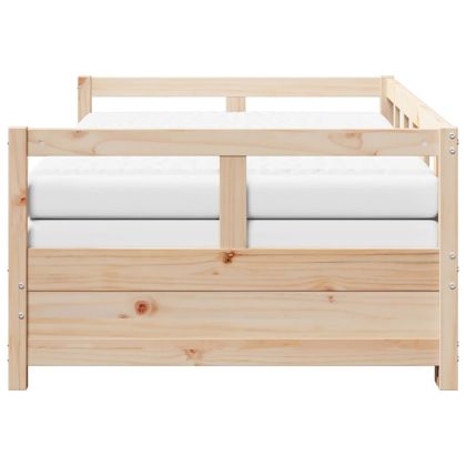 Дневно легло с уширение и матраци, 90x190 см, бор масив