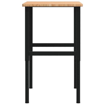 Работна маса светлокафяв 100x60x(71,5-98) см дъб масив