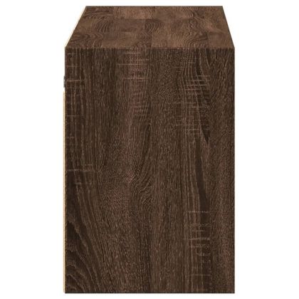 Стенен ТВ шкаф с LED осветление, кафяв дъб, 130x31x45 см