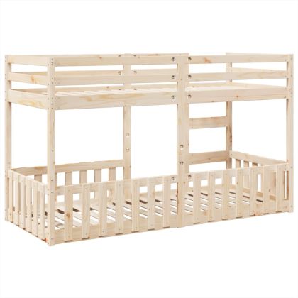 Двуетажно легло, 90x200 см, борово дърво масив