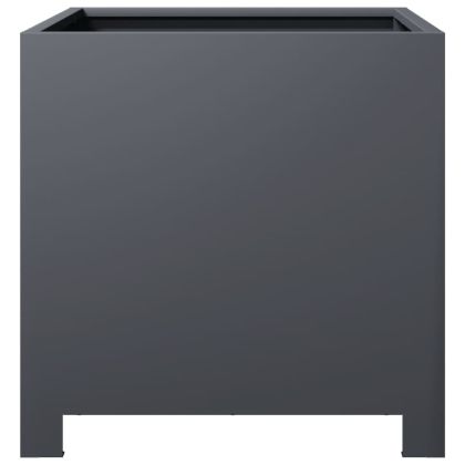 Градинска кашпа, антрацит, 40x40x40 см, стомана