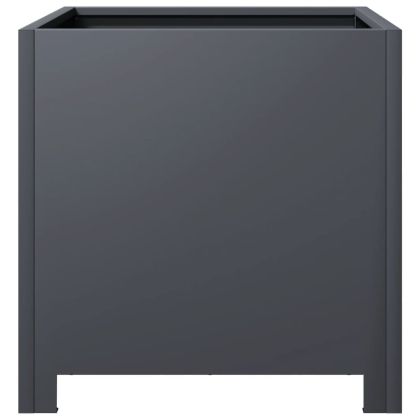 Градинска кашпа, антрацит, 40x40x40 см, стомана