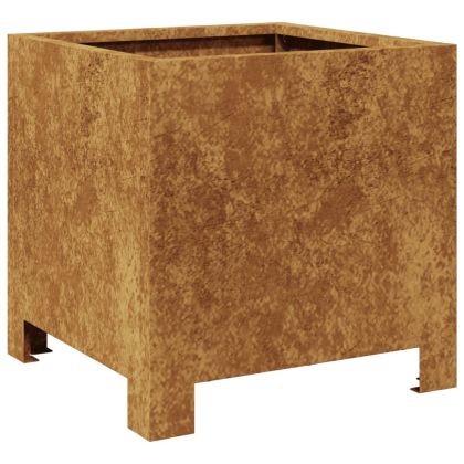 Градински саксии 2 бр. 30x30x30 см Изветряла стомана