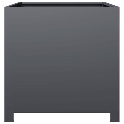 Градинска кашпа, антрацит, 50x50x50 см, стомана