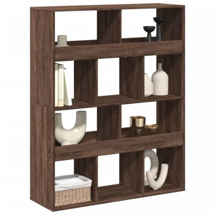 Разделител за стая кафяв дъб 100x33x125,5 см инженерно дърво