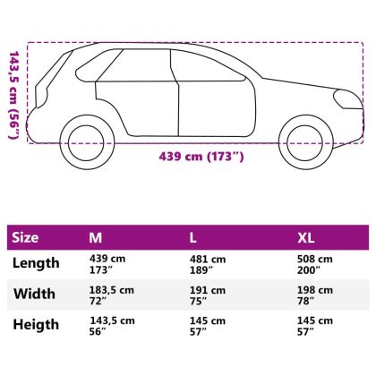 Покривало за кола, за SUV, цяло, сиво, M, нетъкан текстил