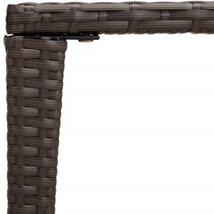 Градински стифиращи маси, 3 бр, кафяви, полиратан