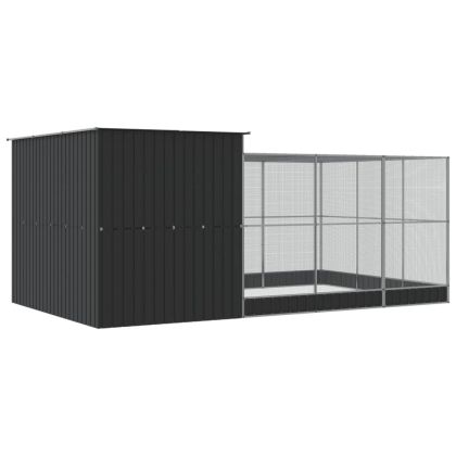 Волиера с удължение сребриста 497x303x216 см стомана