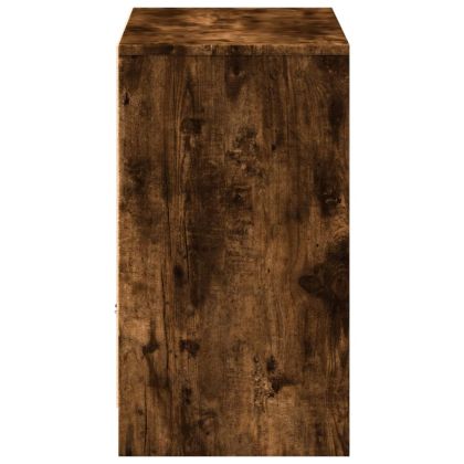 ТВ шкаф с LED, опушен дъб, 91x34x61 см, инженерно дърво