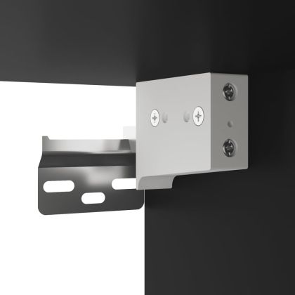 Стенен ТВ шкаф с LED, черен, 180x31x38 см