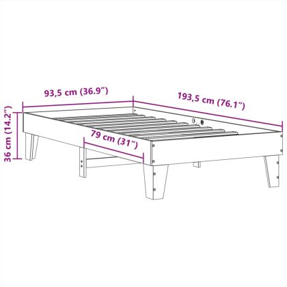 Рамка за легло без матрак, 90x190 см, масивна чамова дървесина