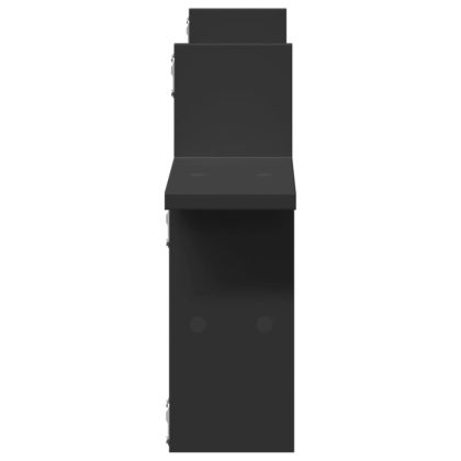 Стенни рафтове, 2 бр, черни, 38x12x38 см, инженерно дърво