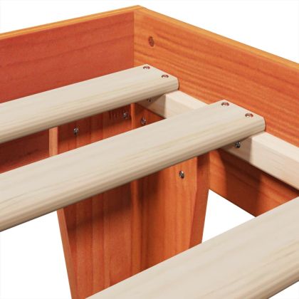 Рамка за легло без матрак, восъчнокафяв, 75x190 см, бор масив