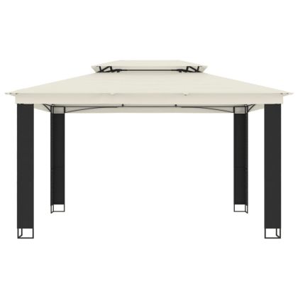 Шатра с двоен покрив, кремава, 3,94x2,96 м, стомана