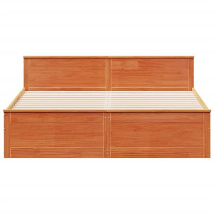 Рамка за легло без матрак, с табла, 200x200 см, бор масив