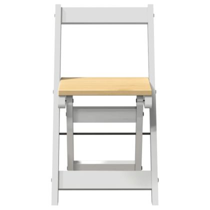 Трапезни столове "Corona" сгъваеми 4 бр бели борово дърво масив