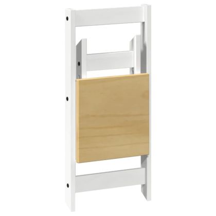 Трапезни столове "Corona" сгъваеми 4 бр бели борово дърво масив