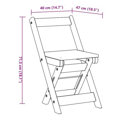 Трапезни столове "Corona" сгъваеми 4 бр бели борово дърво масив