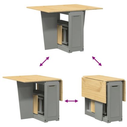 Трапезен комплект Corona тип пеперуда 5 части сгъваем сив бор