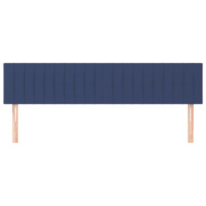 Горни табли за легло, 2 бр, сини, 90x5x78/88 см, плат