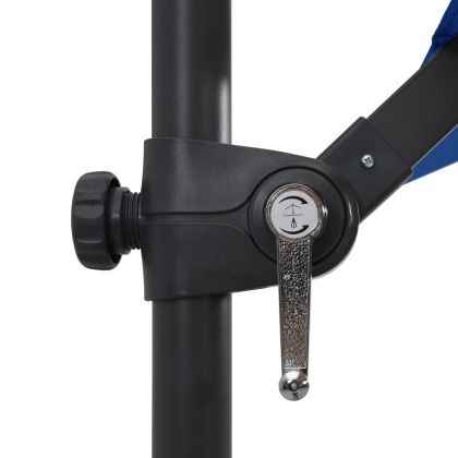 Чадър чупещо рамо с LED лампи стоманен прът 250x250 см лазурно