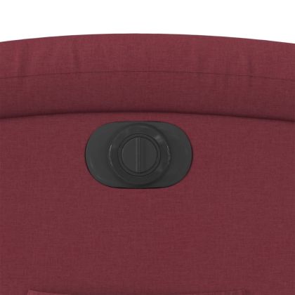 Електрически стол реклайнер, виненочервен, текстил