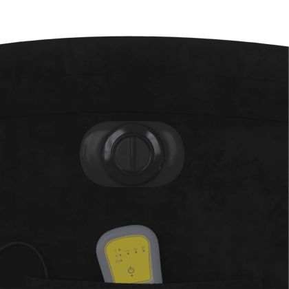 Електрически масажен реклайнер стол, черен, кадифе