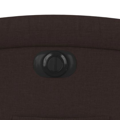 Електрически изправящ реклайнер стол, тъмнокафяв, текстил