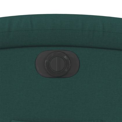 Електрически реклайнер стол, тъмнозелен, текстил