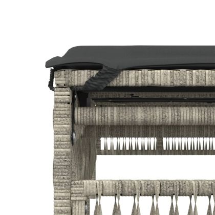 Шезлонг с шалте, светлосив, полиратан