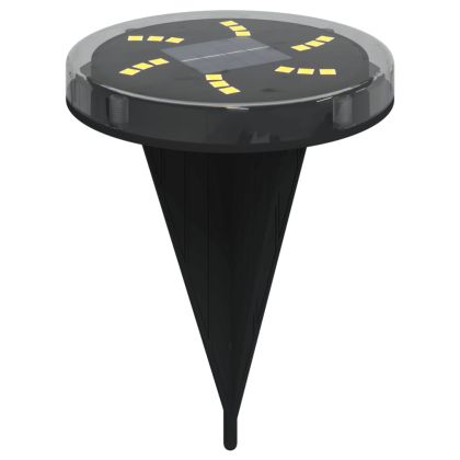 Соларни земни лампи със земни шипове външни 12 бр топло бяло