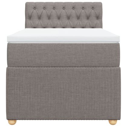 Боксспринг легло с матрак, таупе, 90x190 см, плат