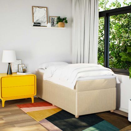 Боксспринг легло с матрак, кремаво, 100x200 см, плат