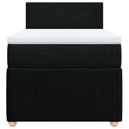 Боксспринг легло с матрак, черно, 100x200 см, плат