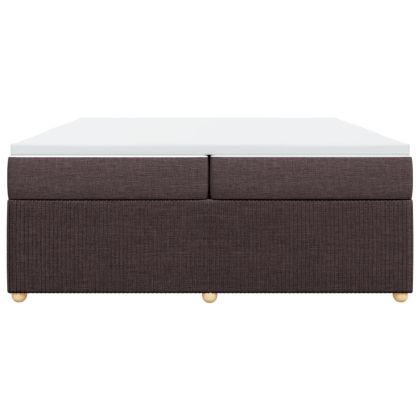 Боксспринг легло с матрак, тъмнокафяво, 200x200 см, плат