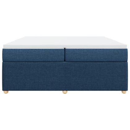 Боксспринг легло с матрак, синьо, 200x200 см, плат