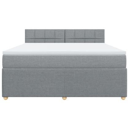 Боксспринг легло с матрак, светлосиво, 180x200 см, плат