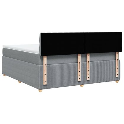 Боксспринг легло с матрак, светлосиво, 180x200 см, плат