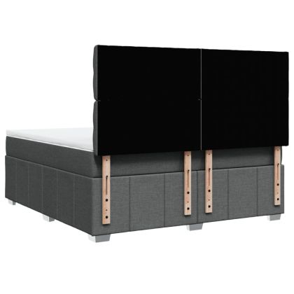 Боксспринг легло с матрак, тъмносиво, 180x200 см, плат