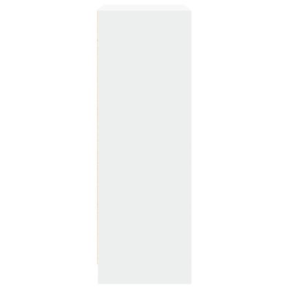 Сайдборд с LED, бял, 77x34x100 см, инженерно дърво