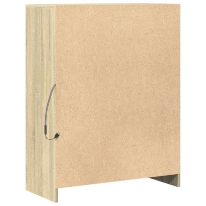 Сайдборд с LED, дъб сонома, 77x34x100 см, инженерно дърво