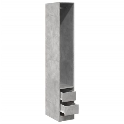 Гардероб, бетонно сив, 30x50x200 см, инженерно дърво