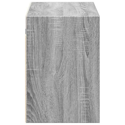 Стенен ТВ шкаф с LED осветление, сив сонома, 100x31x45 см