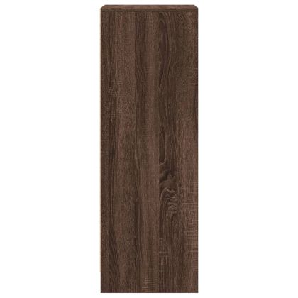 Сайдборд с LED, кафяв дъб, 42,5x34x100 см, инженерно дърво