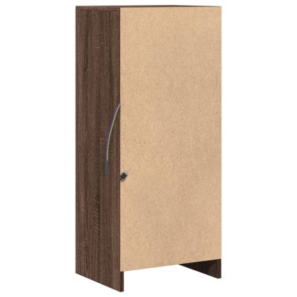 Сайдборд с LED, кафяв дъб, 42,5x34x100 см, инженерно дърво