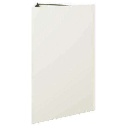 Градинска кашпа, бяла, триъгълна, 50x43x75 см, стомана