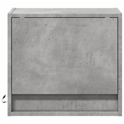 Нощни шкафчета за стена с LED осветление, 2 бр, бетонно сиви