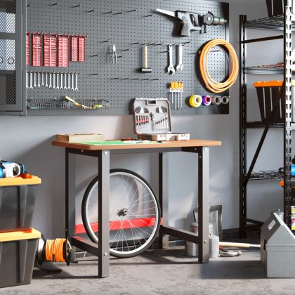 Работна маса 100x60x81,5 см масивна дървесина бук правоъгълна